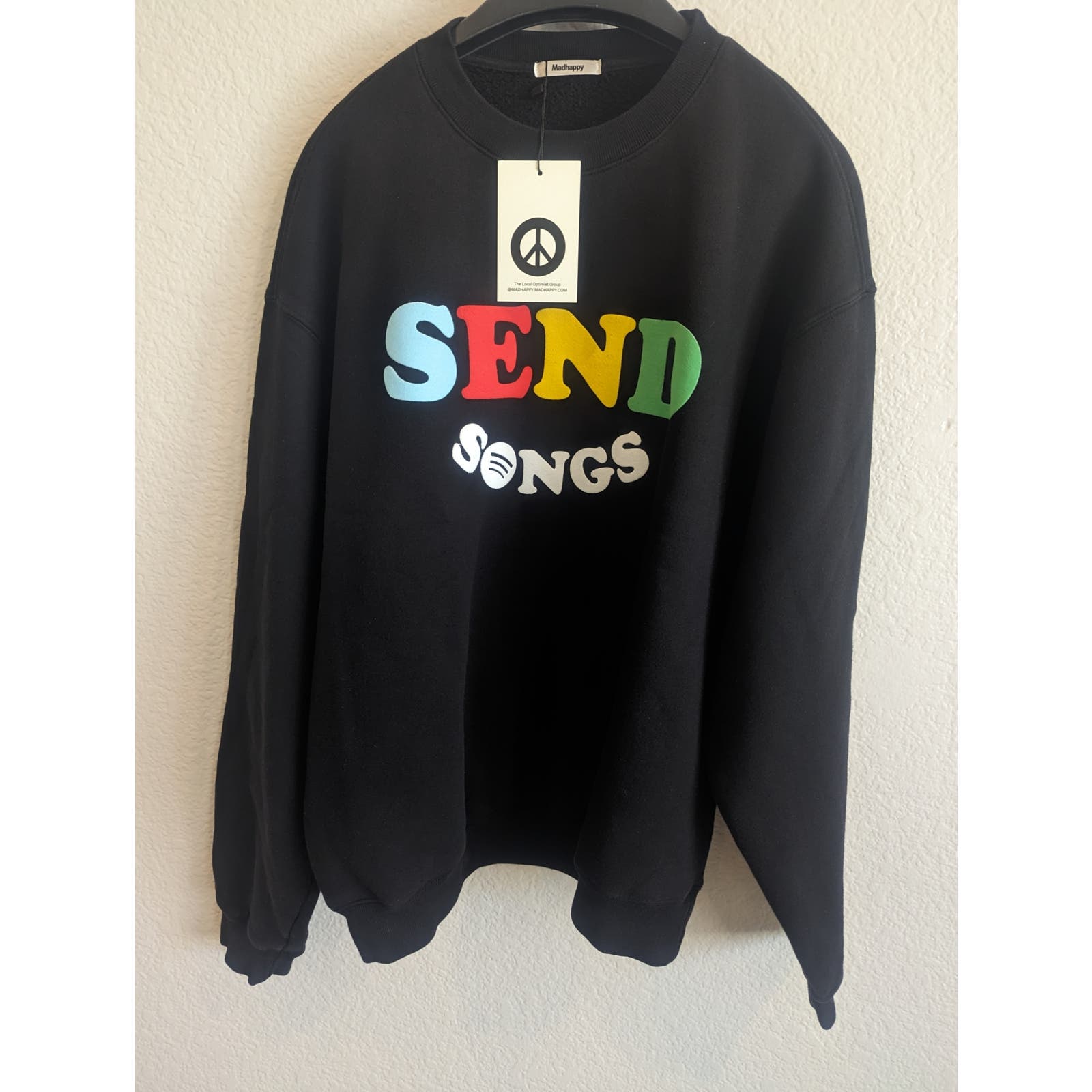 Nwt Rare Madhappy X Spotify Collab Black Crewneck Sweatshirt Size L